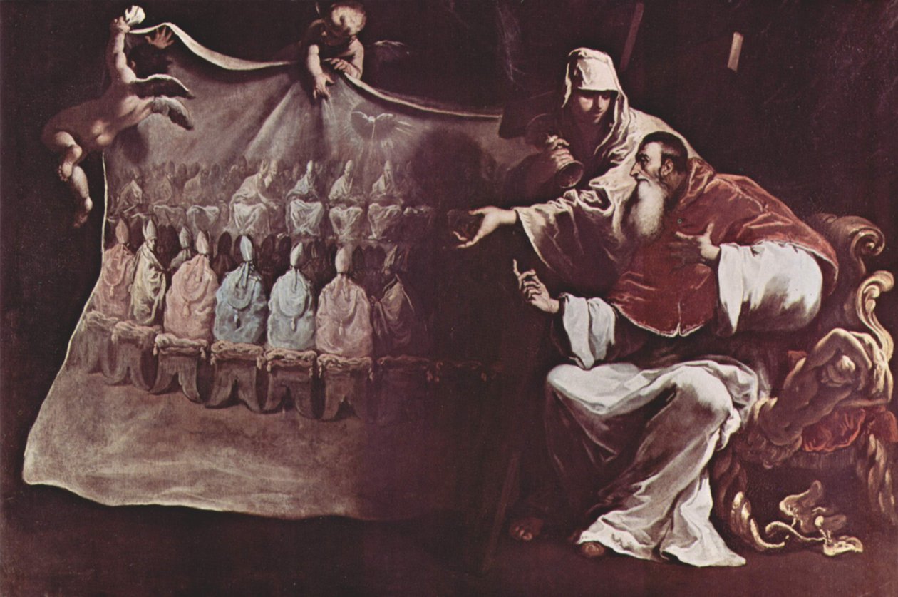 Papież Paweł III ożywiony wiarą w sobór ekumeniczny autorstwa Sebastiano Ricci