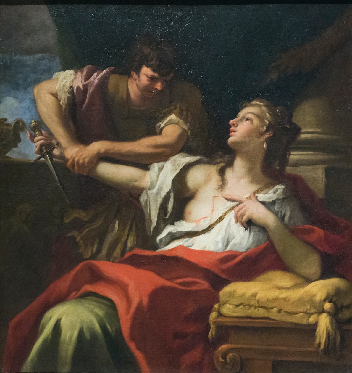 Roman Lucretia, koniec XVII wieku (olej na płótnie) autorstwa Sebastiano Ricci