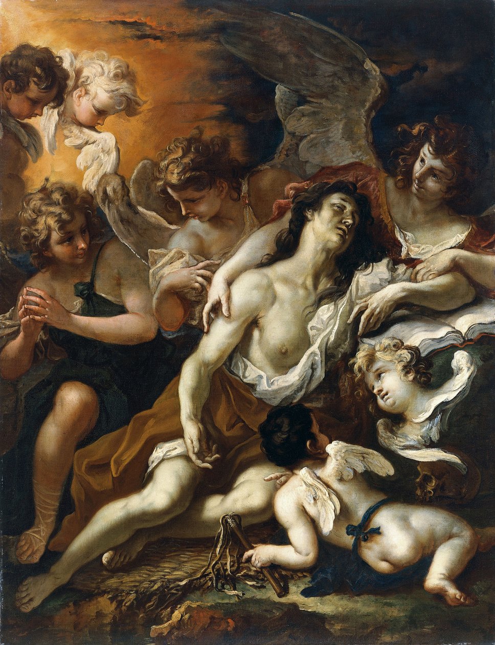 Święta Maria Magdalena w otoczeniu aniołów autorstwa Sebastiano Ricci