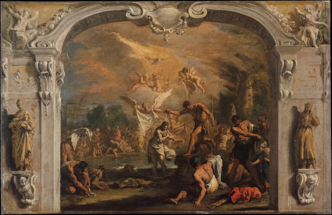 Chrzest Chrystusa, ok. 1713-14 (olej na płótnie) autorstwa Sebastiano Ricci