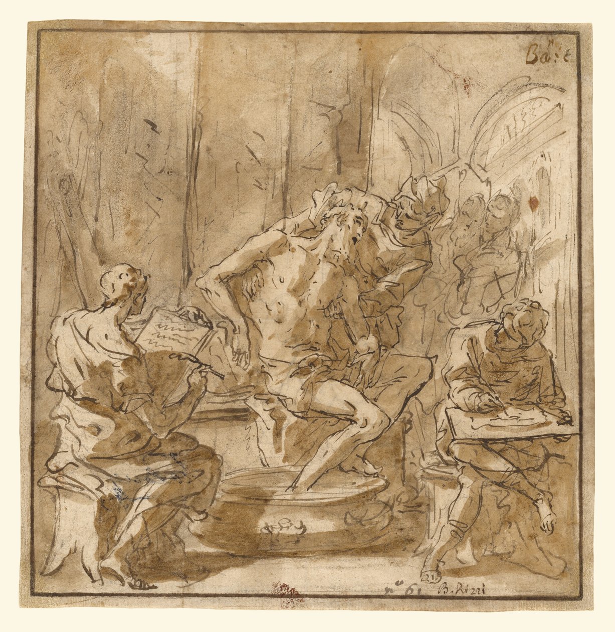 Śmierć Seneki (recto); Studium mężczyzny (verso) autorstwa Sebastiano Ricci