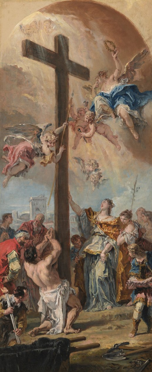 Wywyższenie prawdziwego krzyża autorstwa Sebastiano Ricci