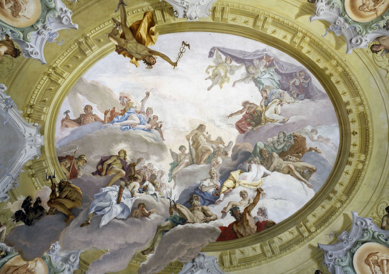 Apoteoza Herkulesa. Fresk autorstwa Sebastiano Ricci (1659-1734). Pałac Marucelli Fensi, Florencja. autorstwa Sebastiano Ricci