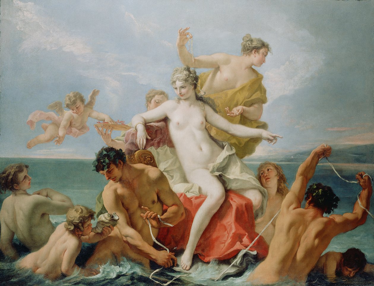 Triumf Wenus Morskiej, c.1713 (olej na płótnie) autorstwa Sebastiano Ricci