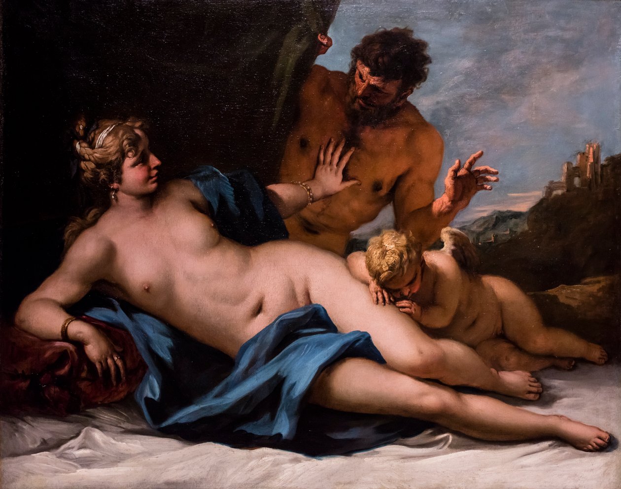 Wenus zaskoczona przez satyra, ok. 1720/25 (olej na płótnie) autorstwa Sebastiano Ricci