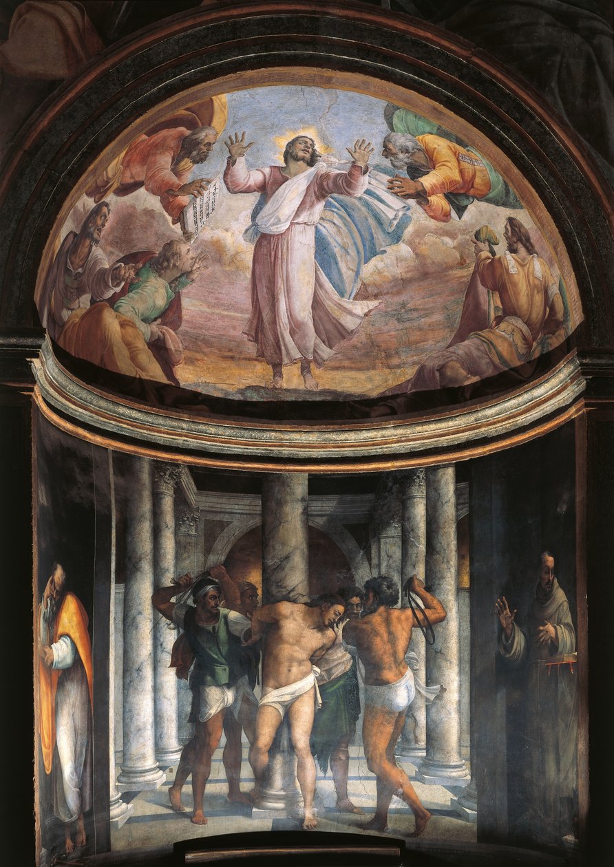 Biczowanie Chrystusa (fresk) autorstwa Sebastiano del (c.1485 1547) Piombo