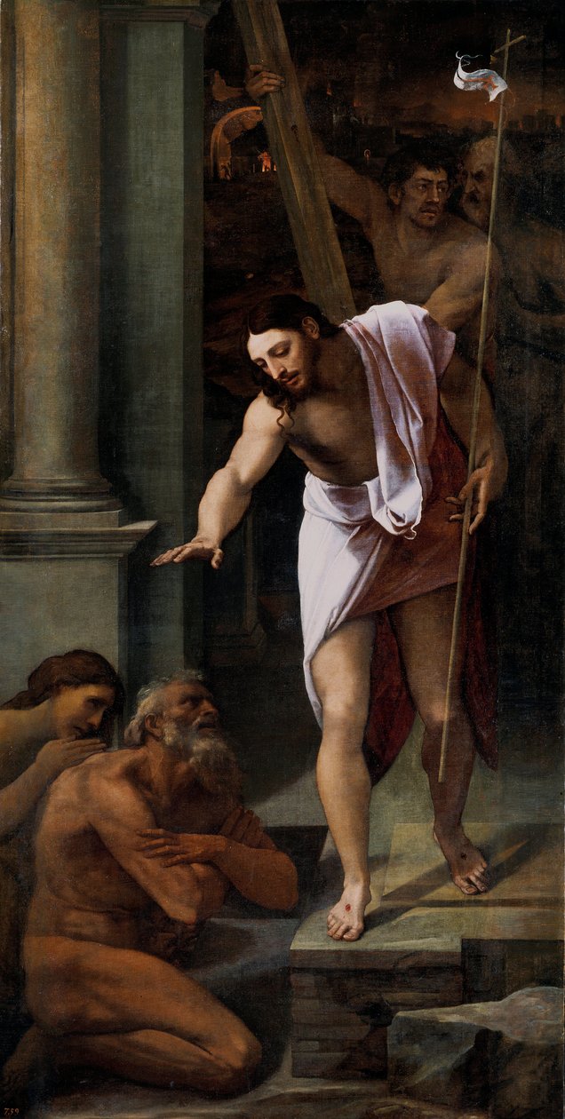 ""Christ aux limbes"" (Christ in Limbo) Peinture de Sebastiano del Piombo (1485-1547) 1516 Dim 226x114 cm Muzeum Prado, Madryt autorstwa Sebastiano del (c.1485 1547) Piombo