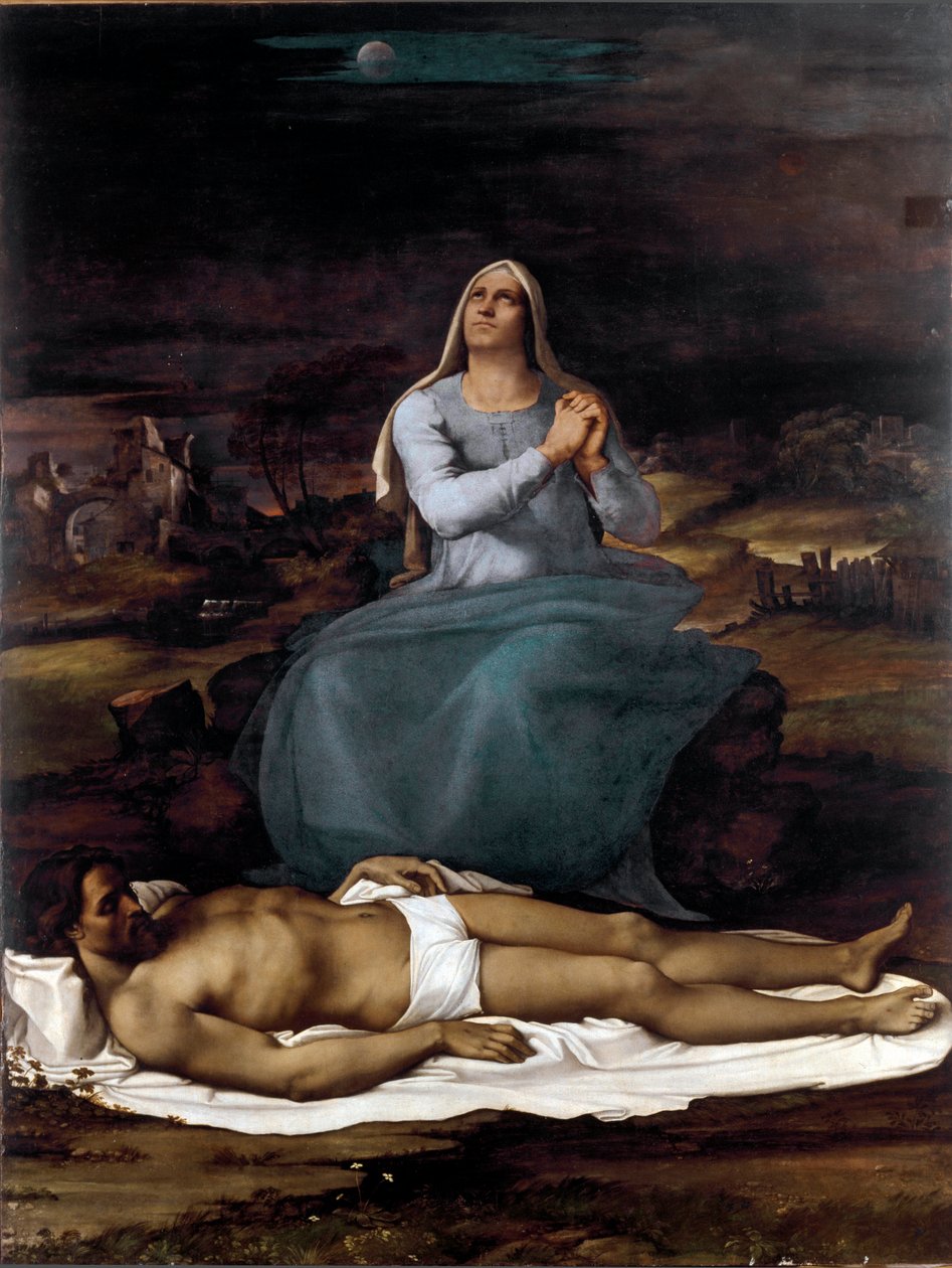 Pieta. (Malarstwo, ok. 1515) autorstwa Sebastiano del (c.1485 1547) Piombo