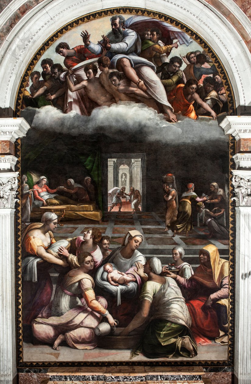Narodziny dziewicy (malarstwo autorstwa Sebastiano del (c.1485 1547) Piombo