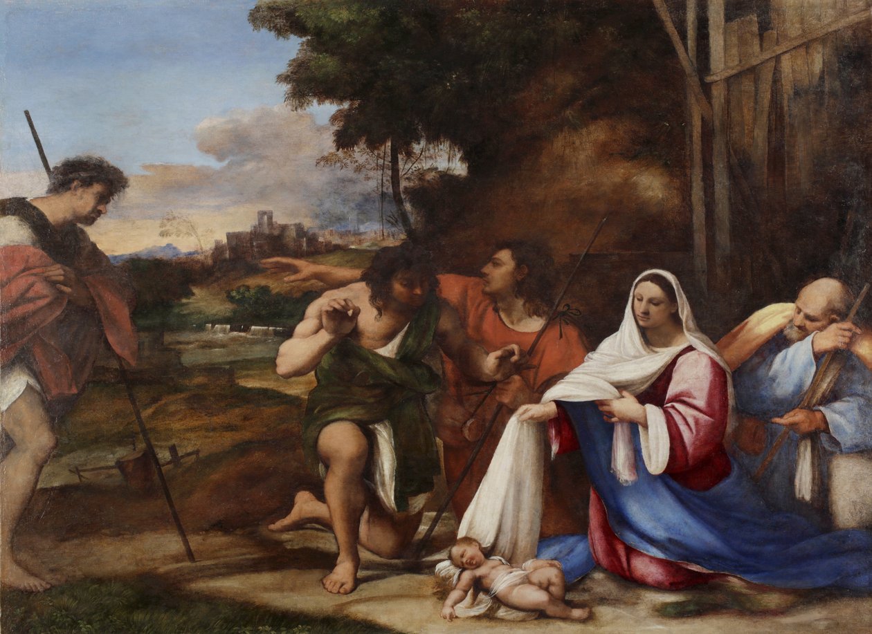 Adoracja pasterzy, 1510 autorstwa Sebastiano del Piombo