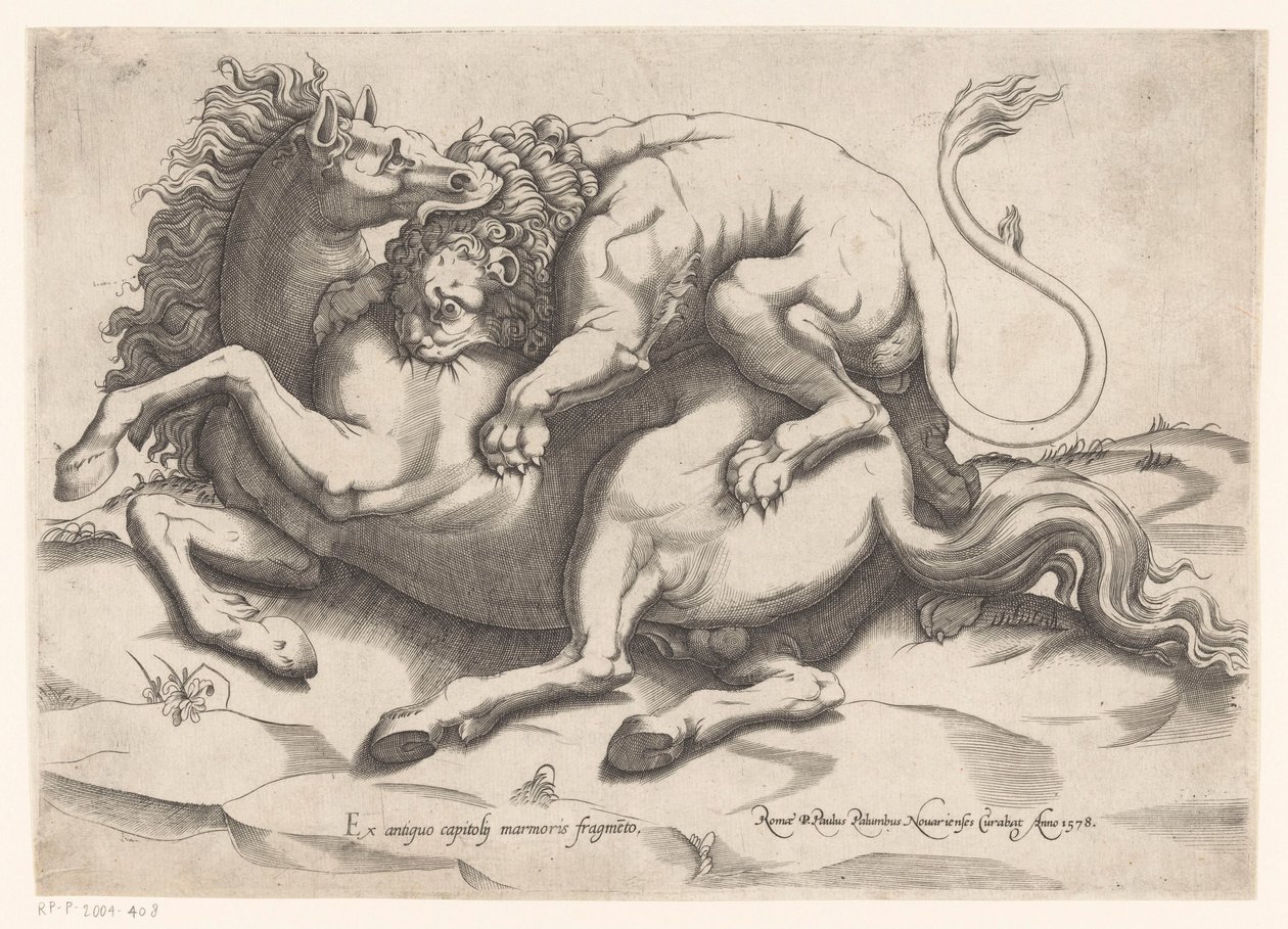 Koń zaatakowany przez lwa autorstwa Sebastiano di Re