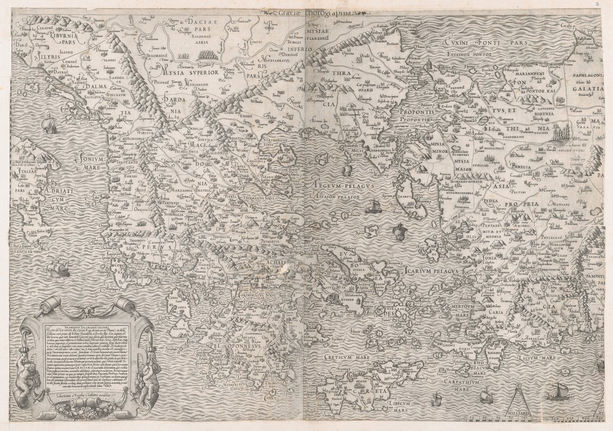 Lustro rzymskiej świetności: Mapa Grecji, połowa XVI w., połowa XVI wieku. autorstwa Sebastiano di Re