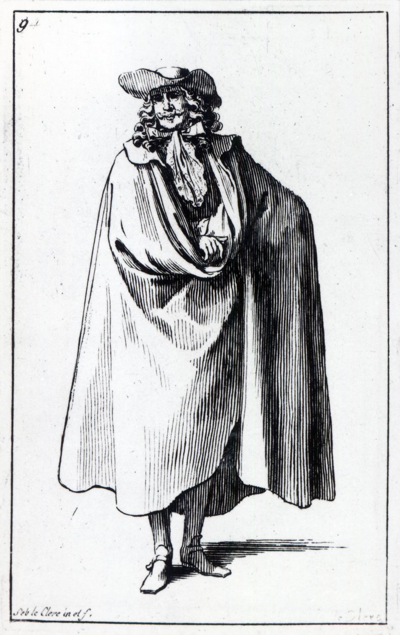 Ilustracja kostiumu męskiego autorstwa Sebastien I Le Clerc