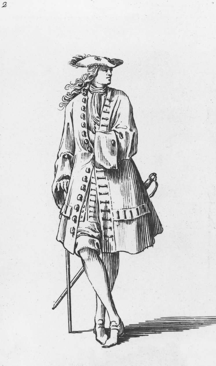 Ilustracja kostiumu męskiego autorstwa Sebastien I Le Clerc