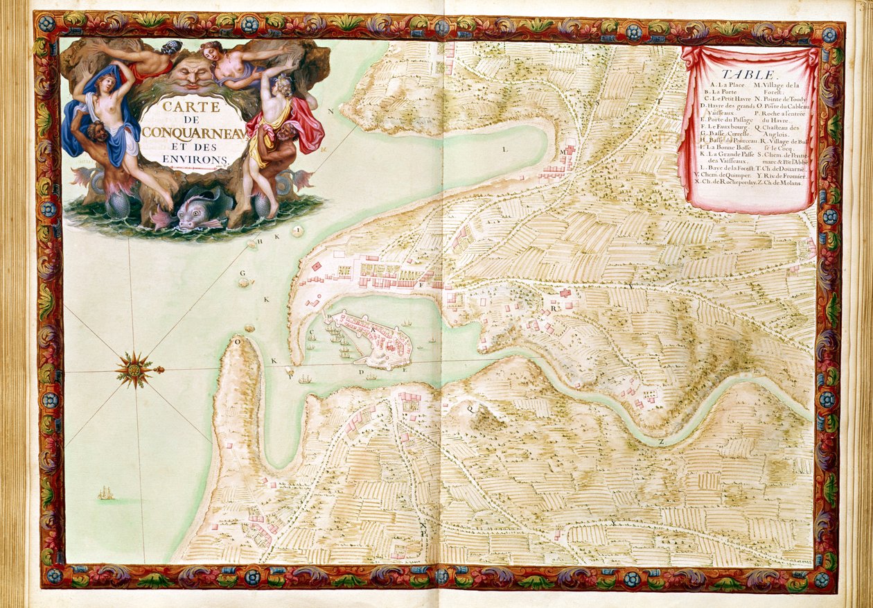 Ms 988 tom 3 fol.31 Mapa Concarneau, z "Atlasu Ludwika XIV", 1683-88 autorstwa Sebastien Le Prestre de Vauban