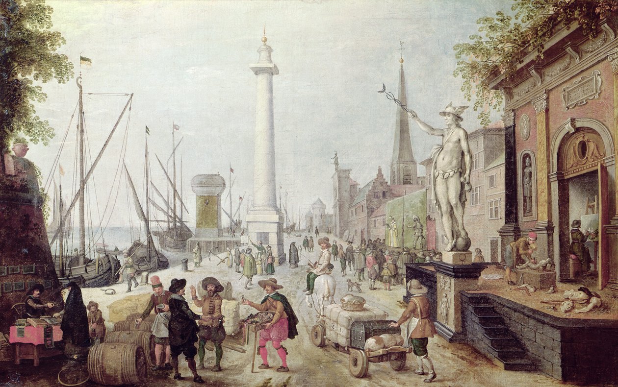 Starożytny port w Antwerpii autorstwa Sebastian Vrancx