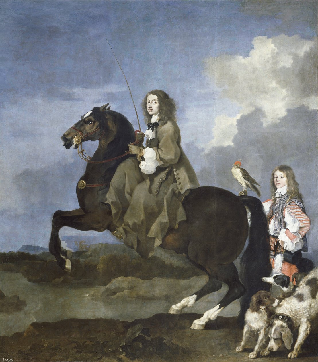 Portret Christine of Sweden na koniu (1626-1689), Królowa Szwecji - Christina of Sweden (1626-1689) na koniu - Obraz Sebastiena Bourdona (1616-1671) autorstwa Sébastien Bourdon