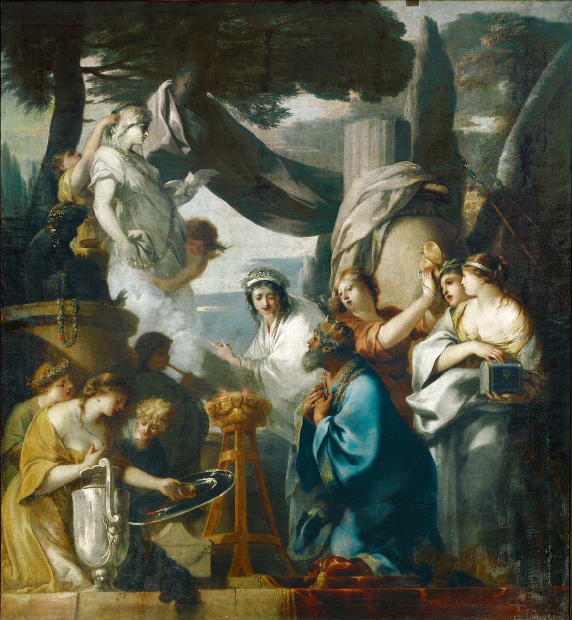 Salomon sacrifiant aux idoles - Salomon składający ofiary bożkom ... autorstwa Sébastien Bourdon