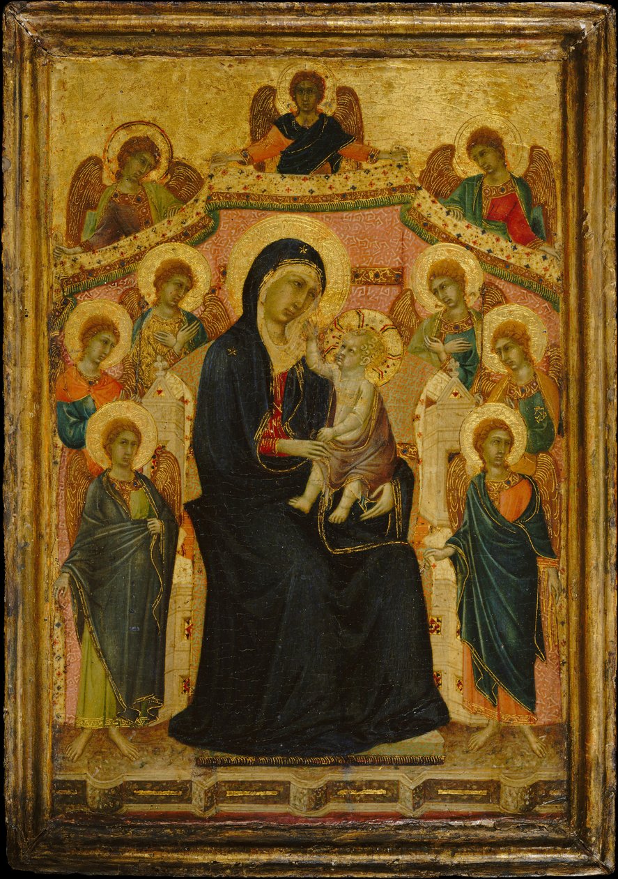Madonna z Dzieciątkiem i Dziewięcioma Aniołami, ca. 1315. autorstwa Segna di Buonaventura