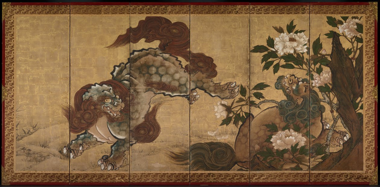 Lwy, 1668. autorstwa Sekkei Yamaguchi
