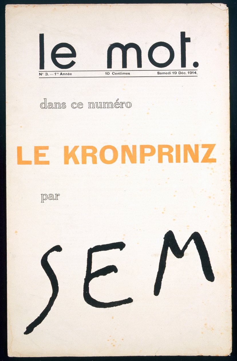 Przednia okładka „Le Mot”, grudzień 1914 autorstwa Sem