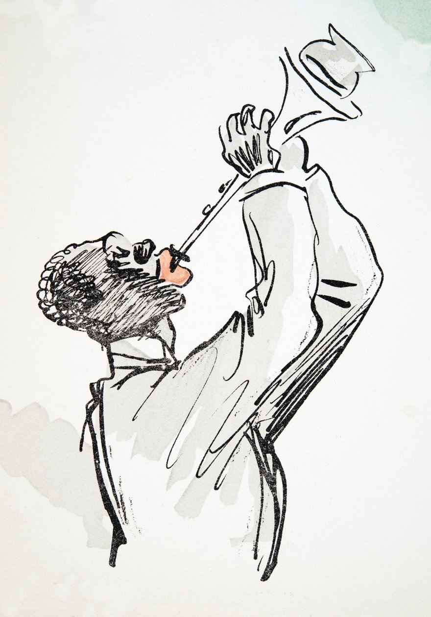 Trębacz, z White Bottoms, wyd. 1927 (kolorowy druk blokowy) autorstwa Sem