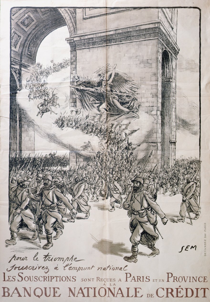 Plakat do pożyczki narodowej, Banque Nationale de Credit, I wojna światowa, 1914-18 autorstwa Sem 1863 1934 Sem 1863 1934