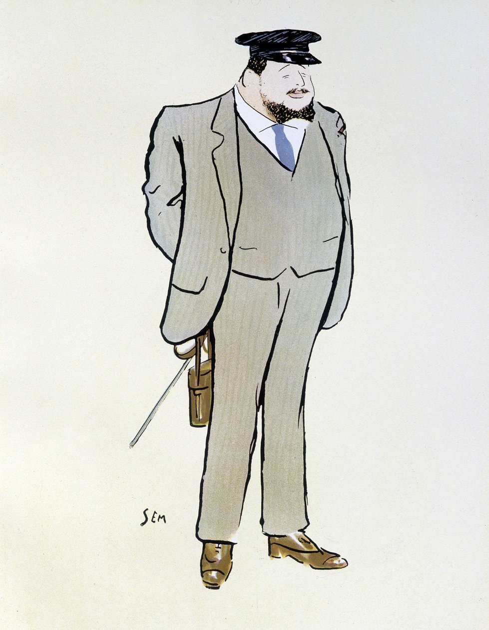 Portret Henri de Rotschilda - autorstwa Sema (1863 - 1934), w „Les Sports modernes”, sierpień 1906. autorstwa Sem