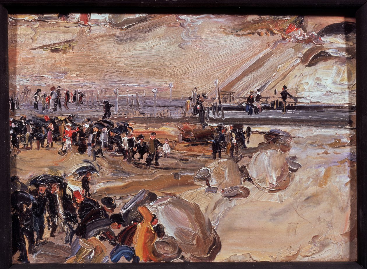 Spacer po San Remo (Włochy). Praca Semyona Gavrilovicha Nikiforova (1877-1912), olej na tekturze autorstwa Semen Gavriilovich Nikiforov
