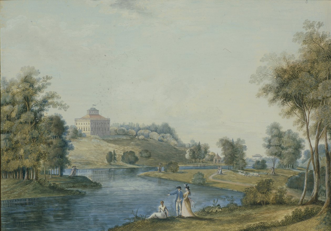 Widok posiadłości wiejskiej Sivoritsy, przed 1792 r. autorstwa Semyon Fyodorovich Shchedrin