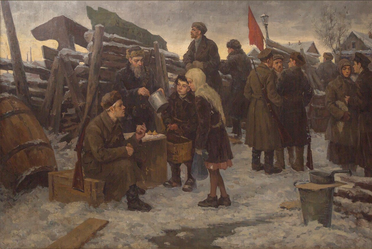 Poranek na barykadach. autorstwa Semyon Gavrilovich Nikiforov