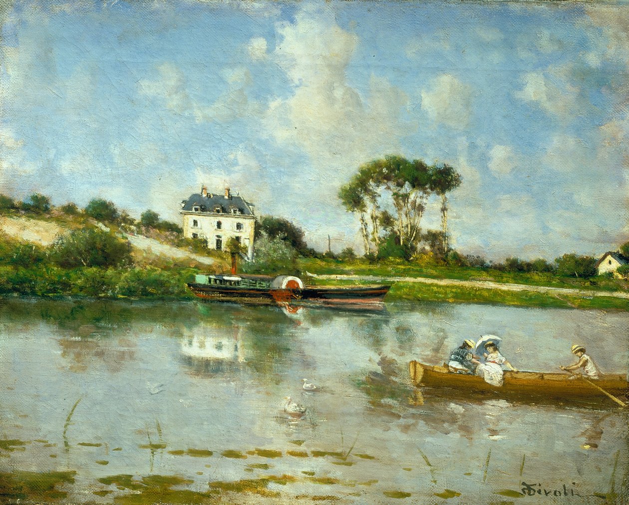 Sekwana w Bougival autorstwa Serafino de Tivoli