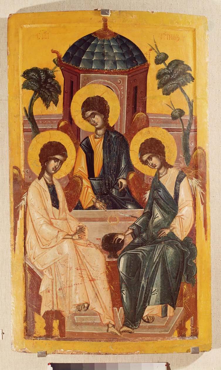 Trójca Święta (tempera na panelu) autorstwa Serbian School