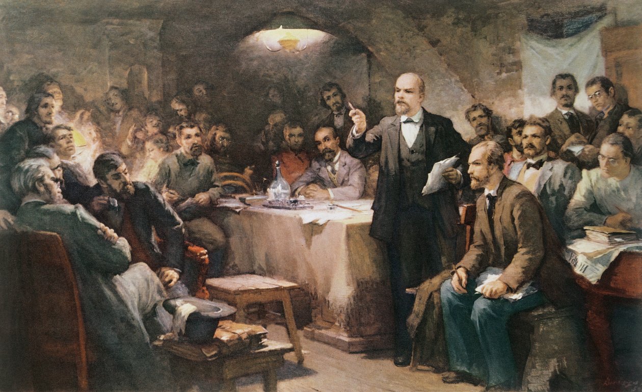 Interwencja Włodzimierza Lenina (1870-1924) na II Zjeździe S.D.R.P. w 1903 autorstwa Sergei Arsenevich Vinogradov