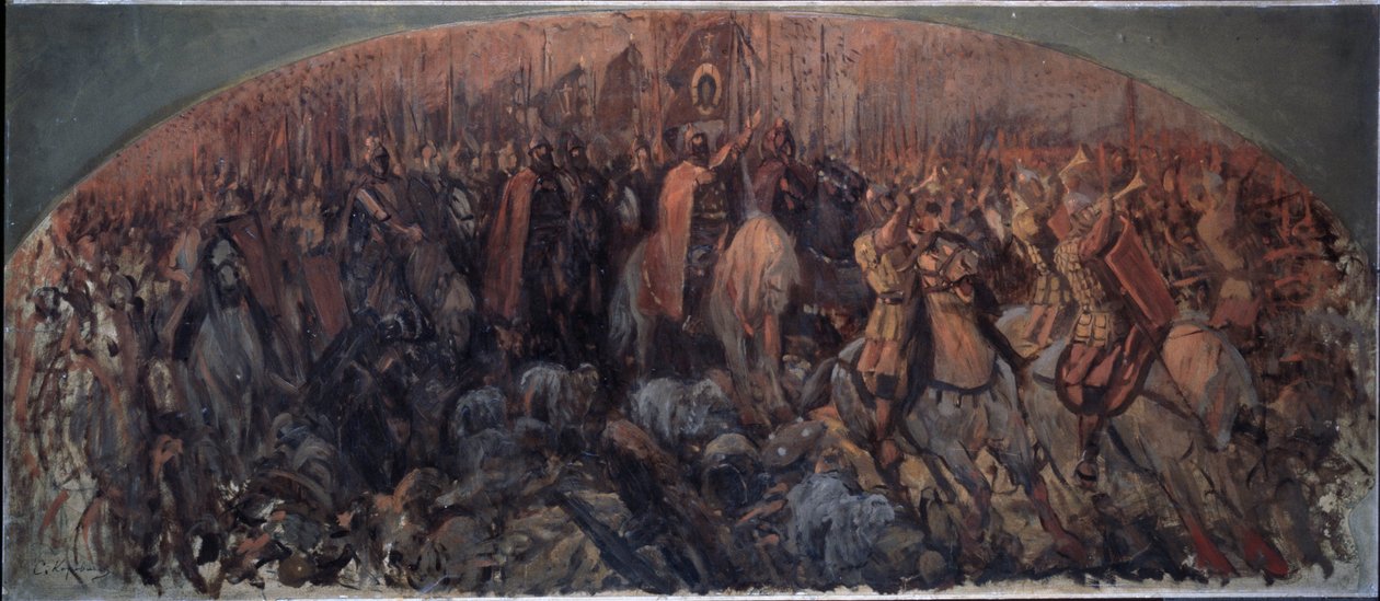 Bitwa pod Kulikowem 8 września 1380 r. (Bitwa pod Kulikowem 8 września) autorstwa Sergei Alexeyevich Korovin