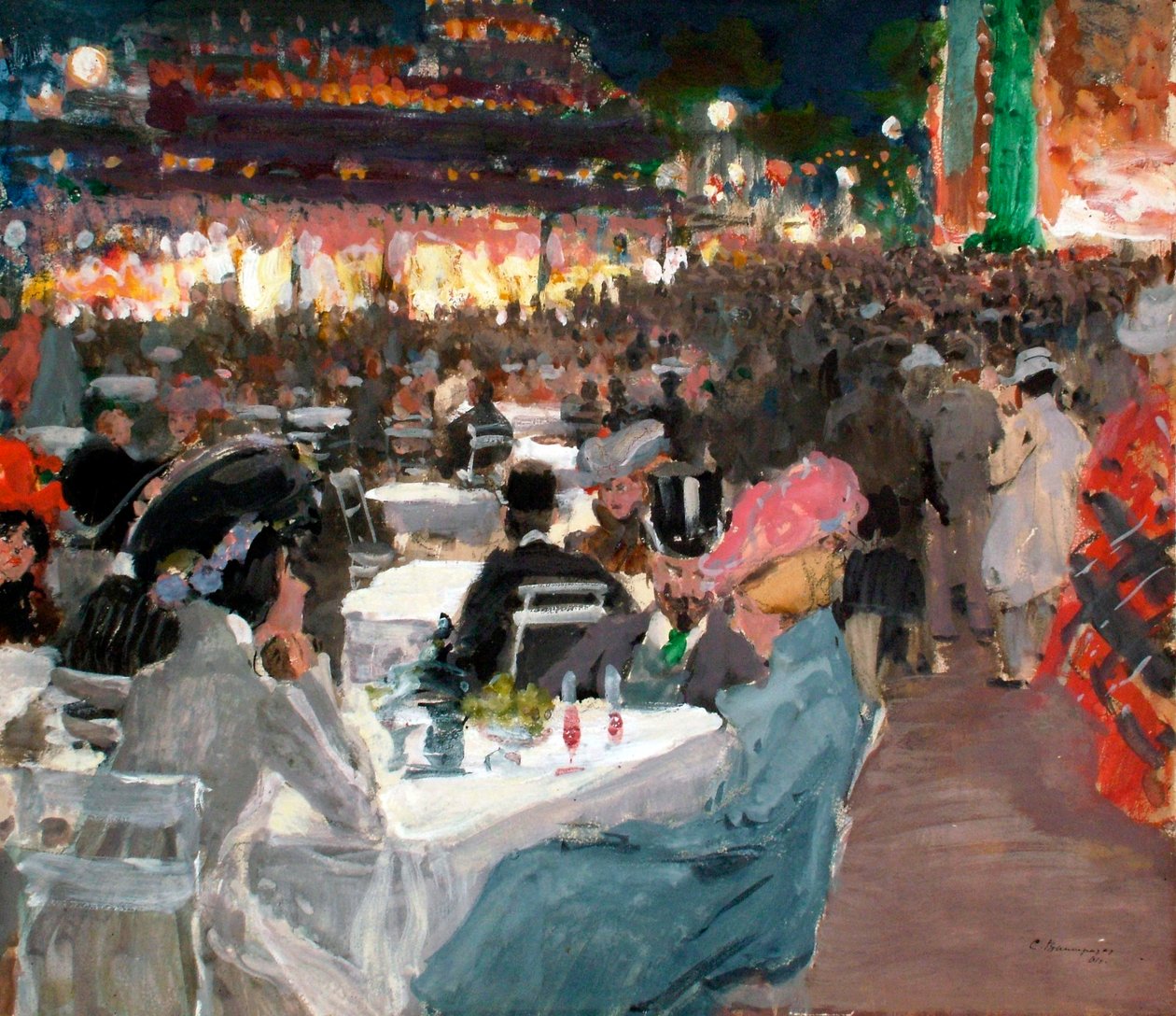 Kawiarnia w Paryżu nocą, 1901 autorstwa Sergei Arsenevich Vinogradov