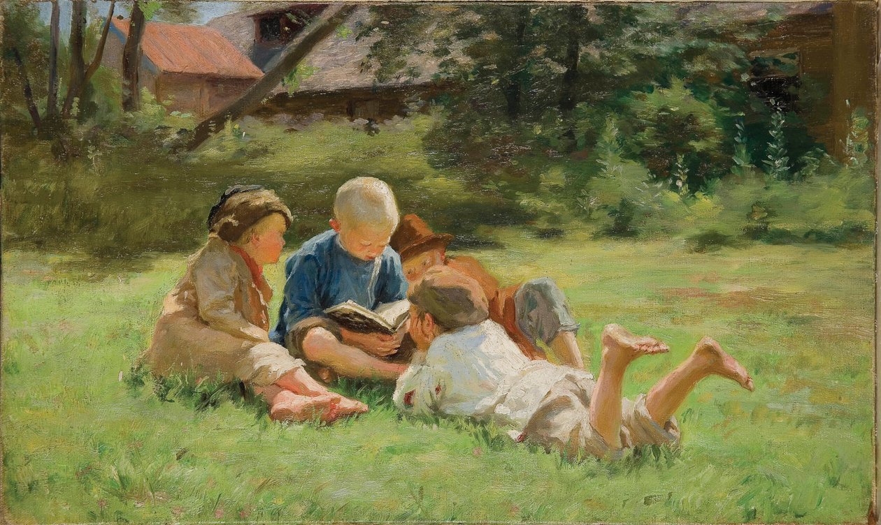 Dzieci - Vinogradov, Sergei Arsenyevich (1869-1938) - 1890 - Olej na płótnie - autorstwa Sergei Arsenevich Vinogradov