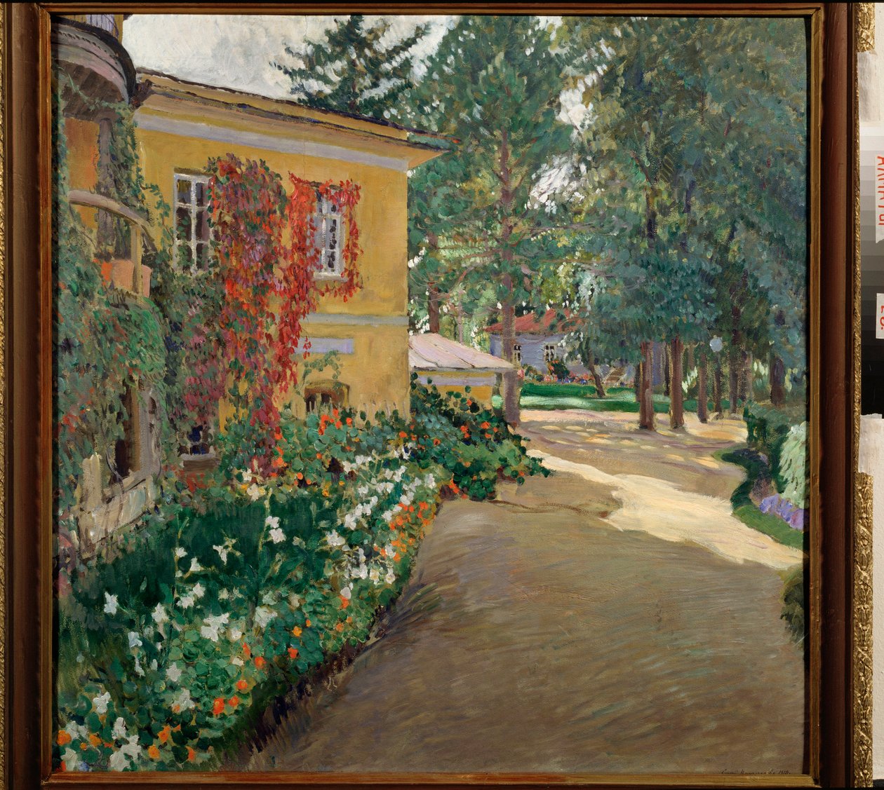 W wiejskiej posiadłości - obraz Siergieja Arseniewicza Winograda (1869-1938), olej na płótnie autorstwa Sergei Arsenevich Vinogradov