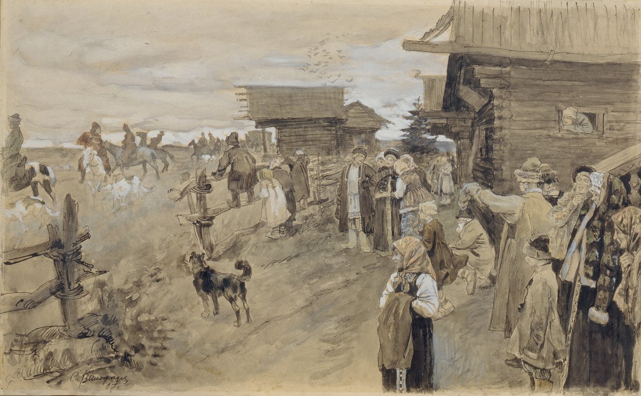 Polowanie z Borzois, 1907 autorstwa Sergei Arsenevich Vinogradov