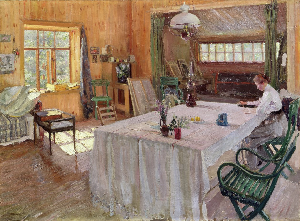 W Domu Artysty Konstantin Korovin (1861-1939) 1907 (olej na płótnie) autorstwa Sergei Arsenevich Vinogradov