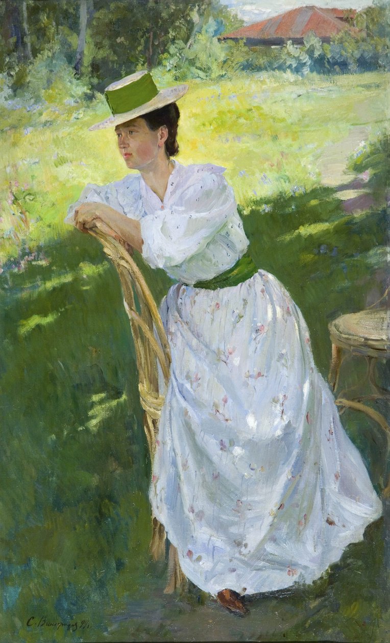 Portret kobiety w plenerze, 1899 autorstwa Sergei Arsenevich Vinogradov