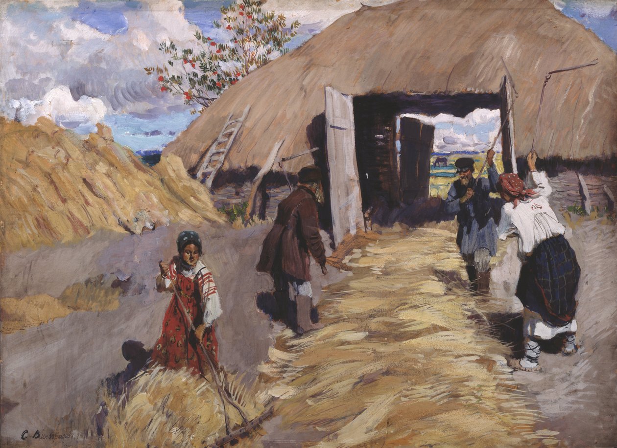 Młócenie, 1916 autorstwa Sergei Arsenevich Vinogradov