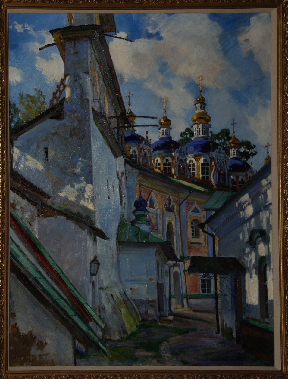 Widok klasztoru Pskovo-Pechersky, 1928 autorstwa Sergei Arsenevich Vinogradov