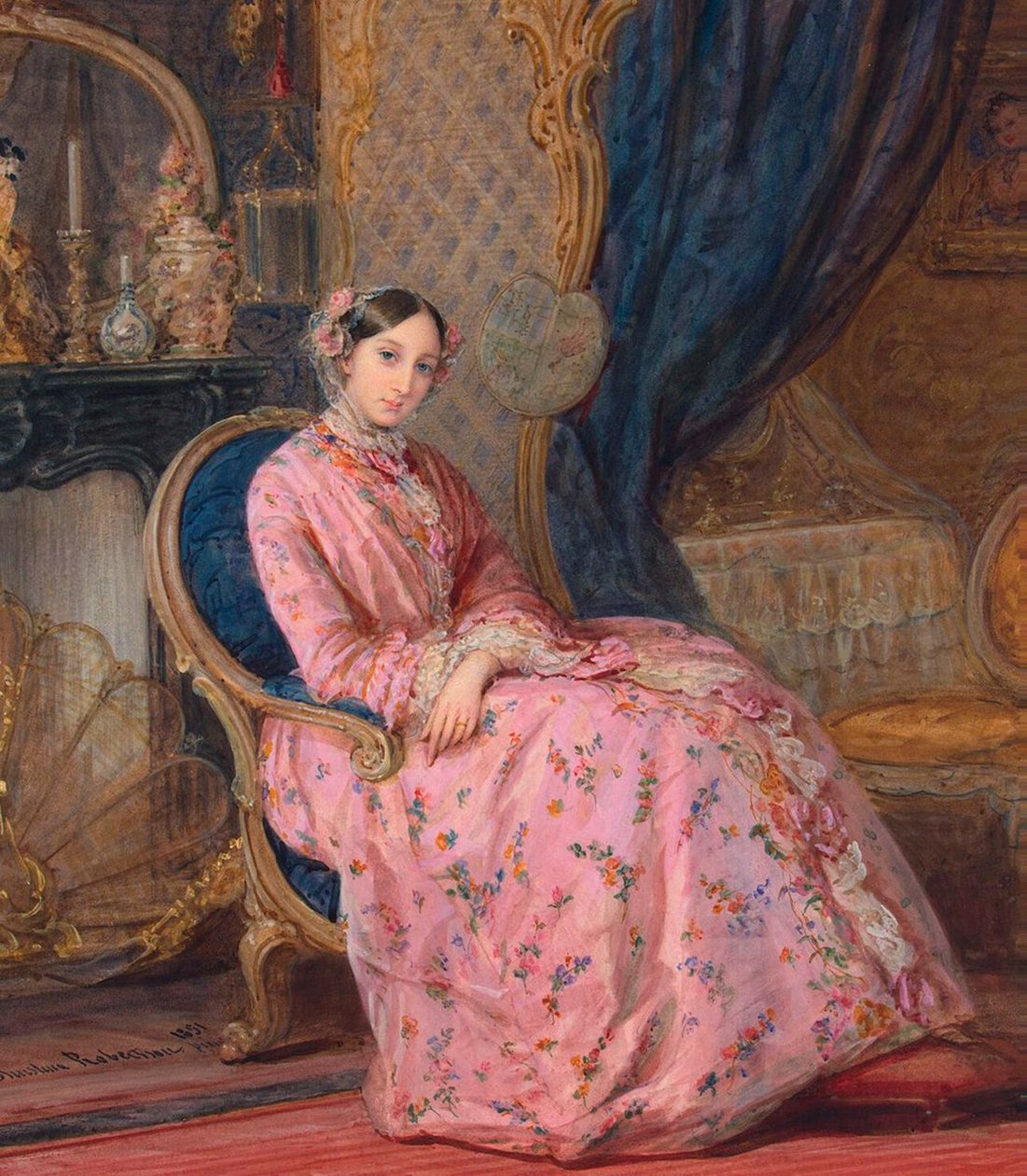 Portret wielkiej księżnej Marii Nikołajewnej Rosji, połowa XIX wieku. autorstwa Sergei Ivanovich Gribkov
