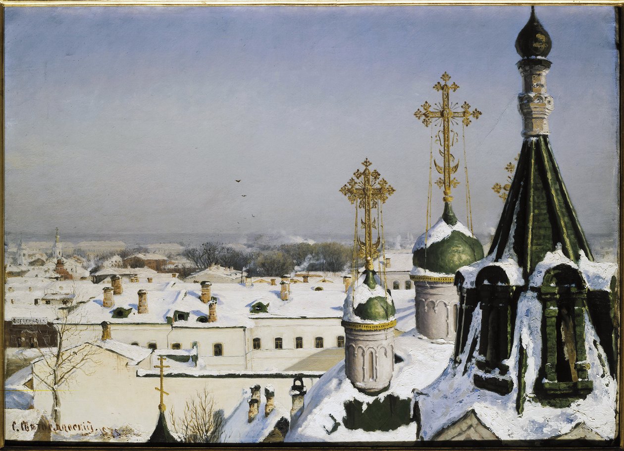 Widok z okna Moskiewskiej Szkoły Malarstwa, Rzeźba i Architektura - Malarstwo Siergieja Iwanowicza Svetoslavsky (Svetoslavsky) (1857-1931), olej na płótnie autorstwa Sergei Ivanovich Svetoslavsky