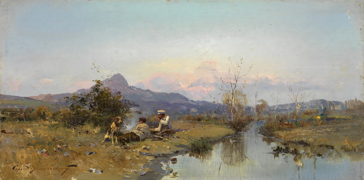 Łowcy w spoczynku autorstwa Sergei Ivanovich Vasilkovsky