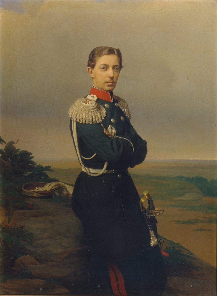 Portret carewicza Mikołaja Aleksandrowicza Rosji 1843-1865 autorstwa Sergei Konstantinovich Zaryanko