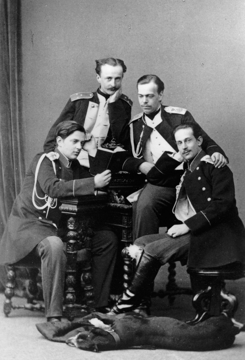 Wielcy książęta Aleksander Aleksandrowicz i Władimir Aleksandrowicz Rosji, c1870-c1875 autorstwa Sergei Lvovich Levitsky