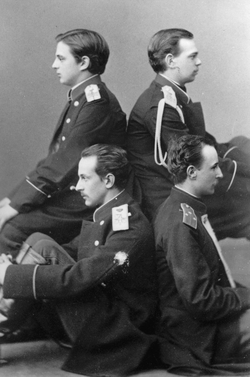 Wielcy książęta Aleksander Aleksandrowicz i Władimir Aleksandrowicz Rosji, c1870-c1875 autorstwa Sergei Lvovich Levitsky