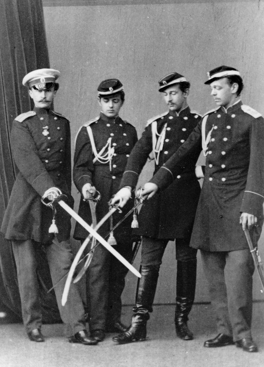 Wielcy książęta Aleksander Aleksandrowicz i Władimir Aleksandrowicz Rosji, c1870-c1875 autorstwa Sergei Lvovich Levitsky